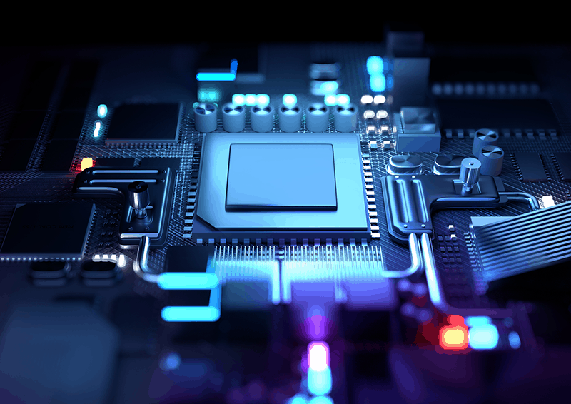 Closeup electronic circuit board